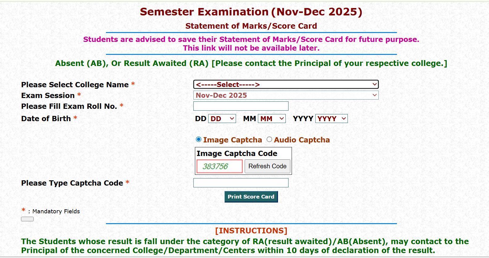 DU SOL Result 2026