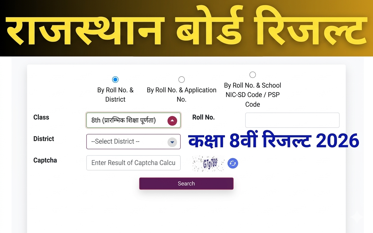 राजस्थान बोर्ड कक्षा आठवीं रिजल्ट