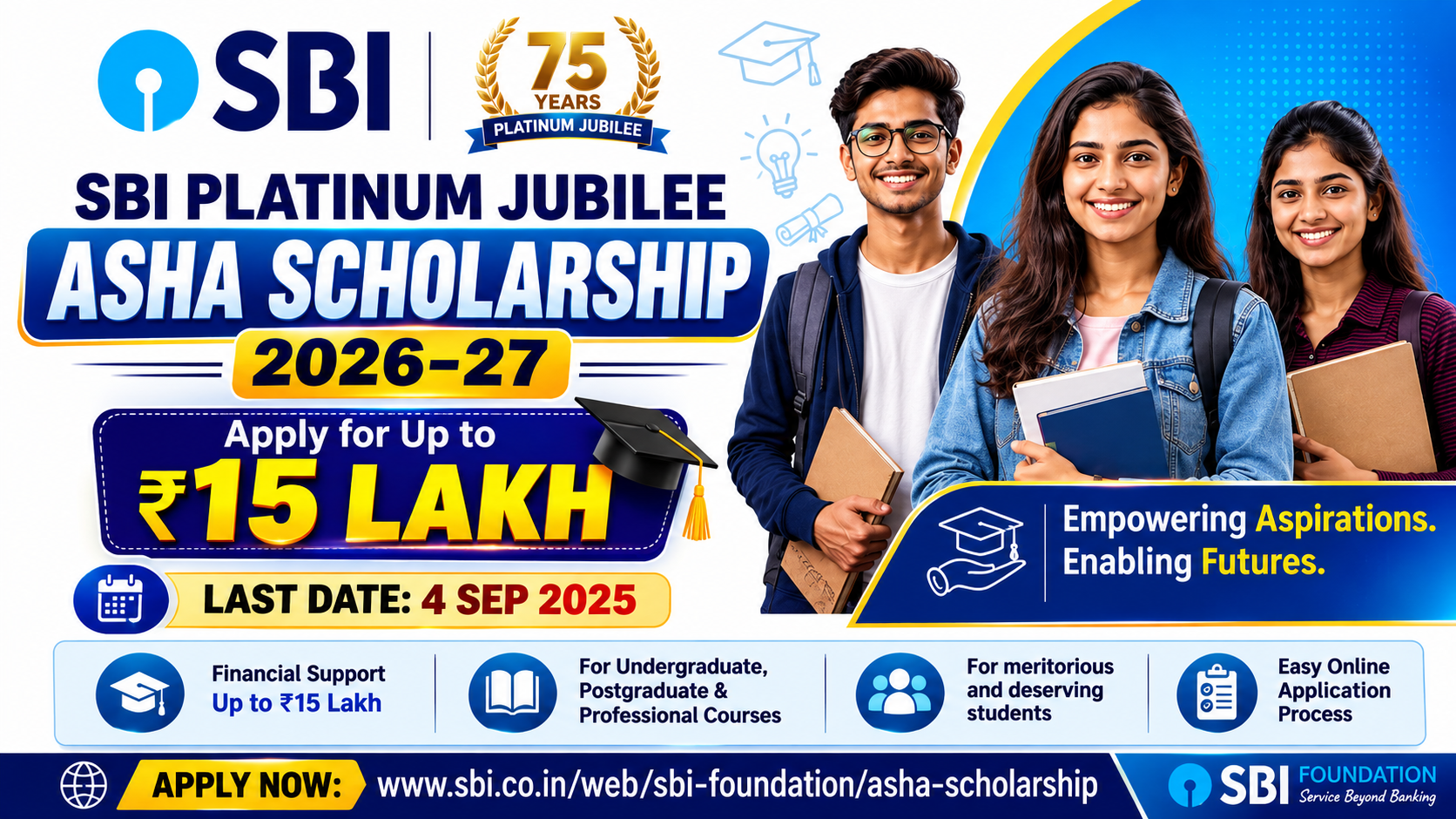 SBI Platinum Jubilee Asha Scholarship 2026