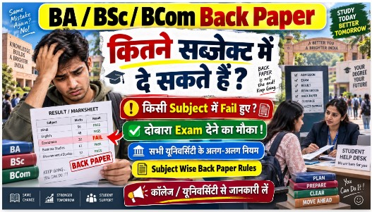 BA BSc BCom Back Paper