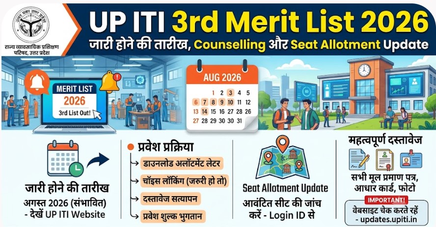 UP ITI 3rd Merit List 2026